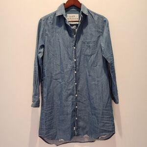 Frank & Eileen Mary Classic Famous Shirt Dress Stonewashed Indigo Size XS